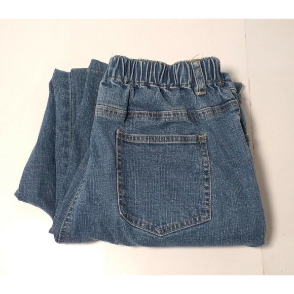 Quacker Factory Women's Jeans Sz M 5-Pocket Embellished Blue Rhinestones - Picture 2 of 5